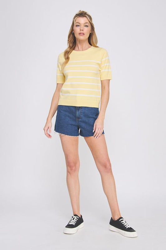 Allie Rose Soft Preppy Striped Top