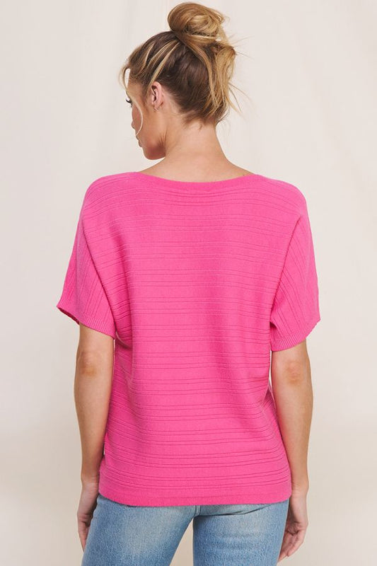 Allie Rose Soft Variegated Short Sleeve Top