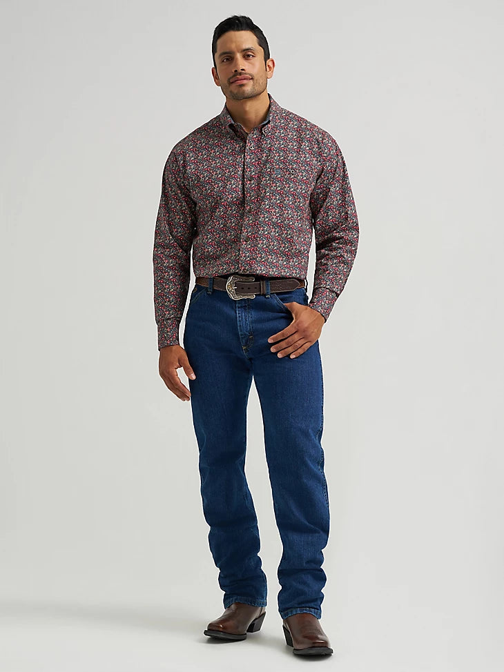 Wrangler George Strait Long Sleeve Button Down One Pocket Shirt