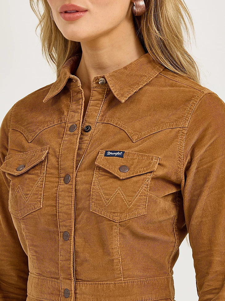 Wrangler Corduroy Western Shirt Dress