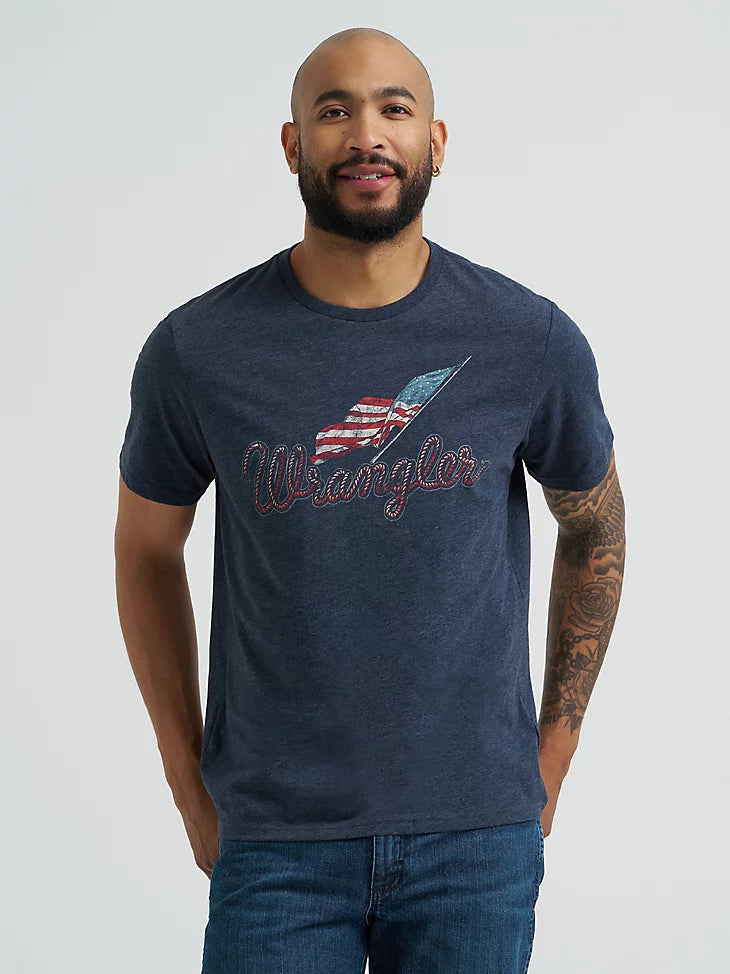 Wrangler Men’s Americana Flag Logo T-Shirt