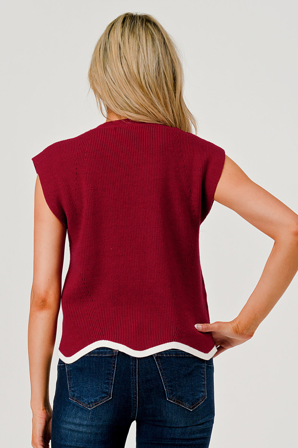 Pixi + Ivy Game Day Scalloped Sweater Top