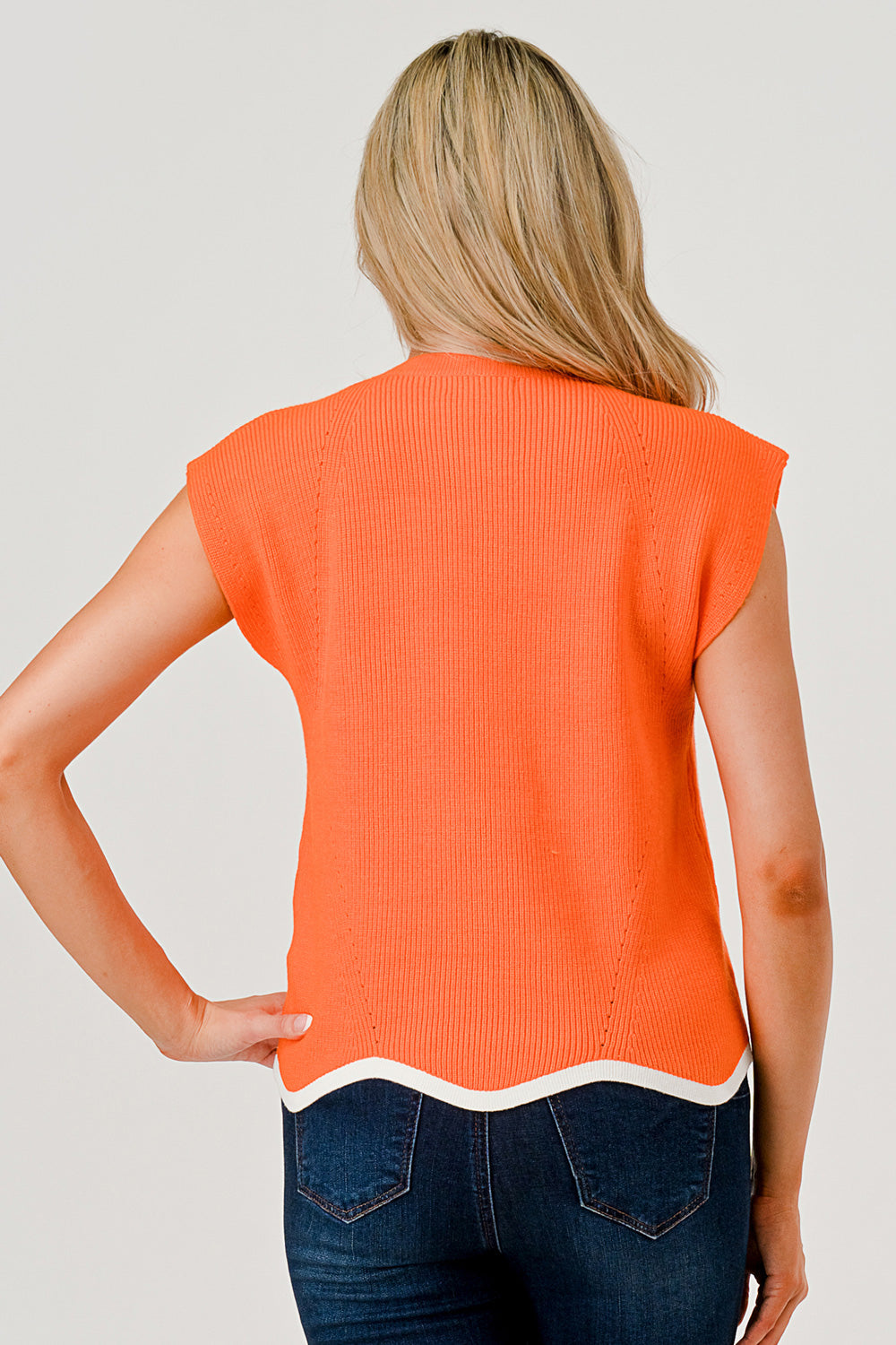 Pixi + Ivy Game Day Scalloped Sweater Top