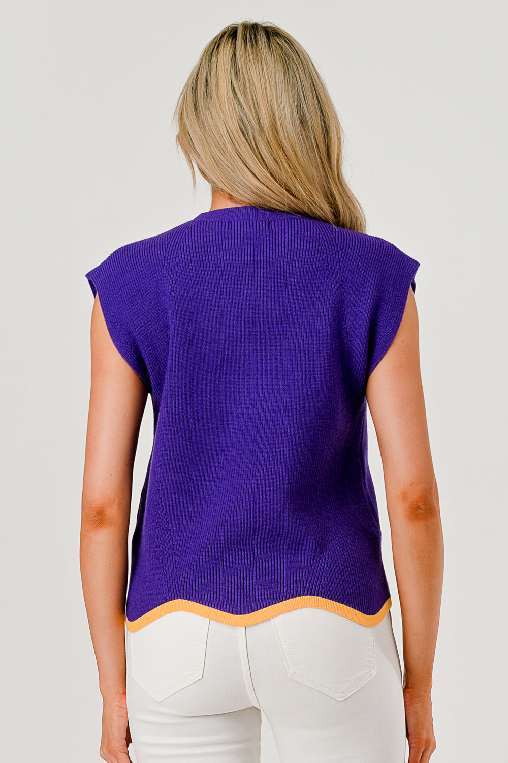 Pixi + Ivy Game Day Scalloped Sweater Top