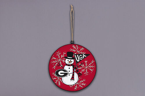 Magnolia Lane Georgia Snowman Metal Ornament