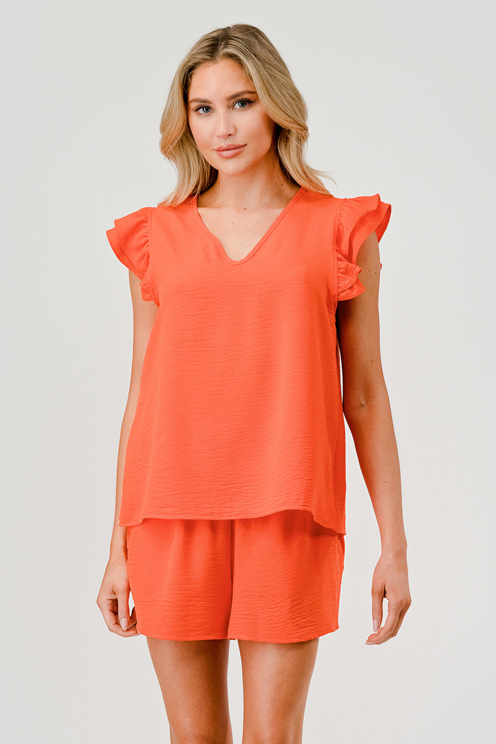 Pixi + Ivy Orange Katie Short/Shirt Set