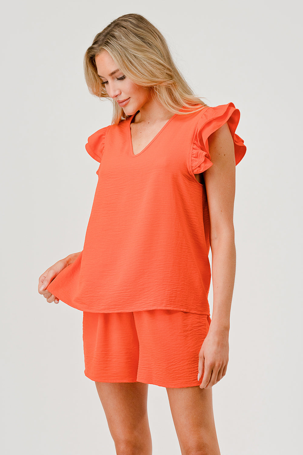 Pixi + Ivy Orange Katie Short/Shirt Set