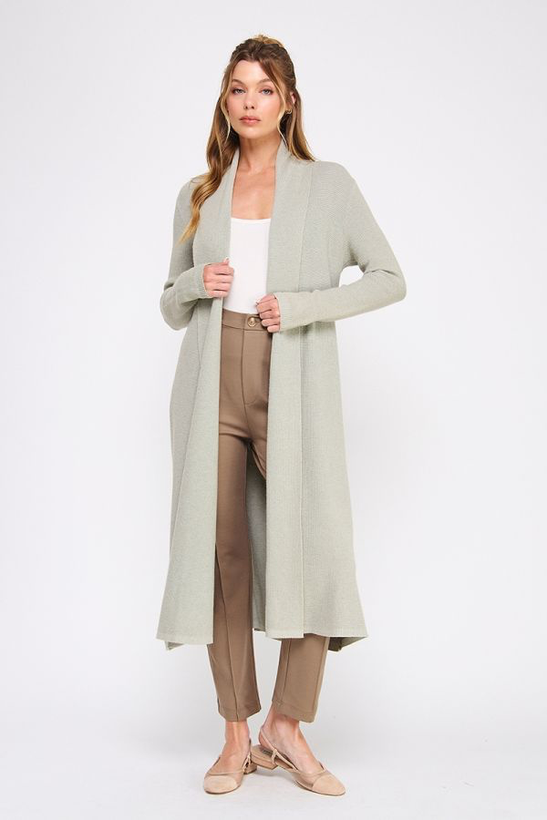 Allie Rose Soft Waffle Long Cardigan