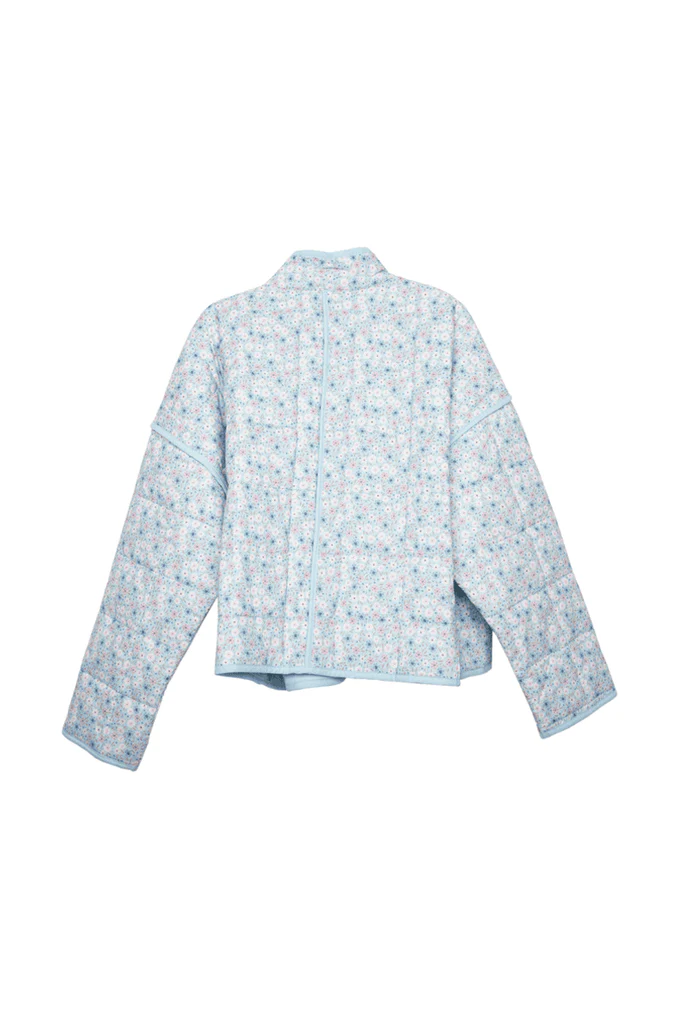 Katydid Light Blue Dainty Floral Quilted Jacket