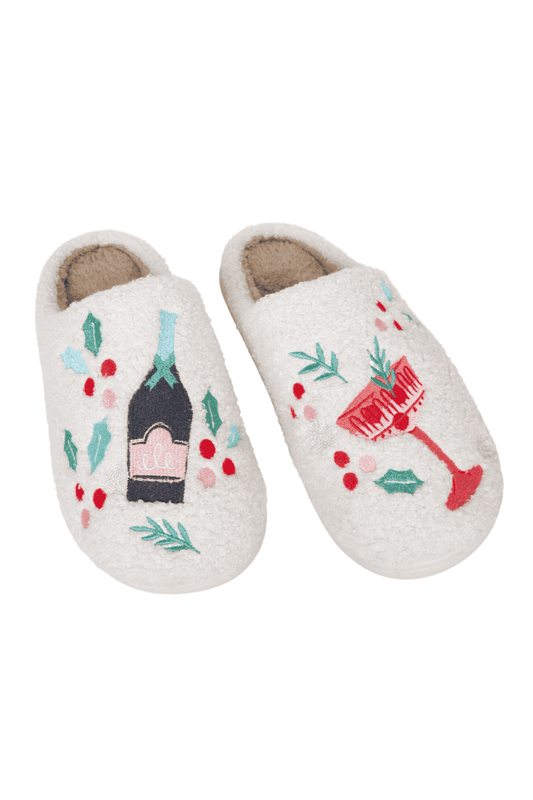 Katydid Holiday Champagne, Coupes & Holly Slippers￼