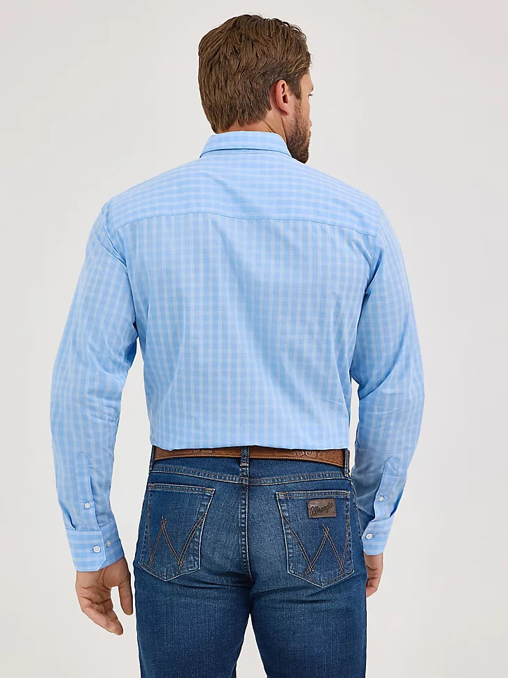 Wrangler Cody Johnson Button Down French Blue Shirt