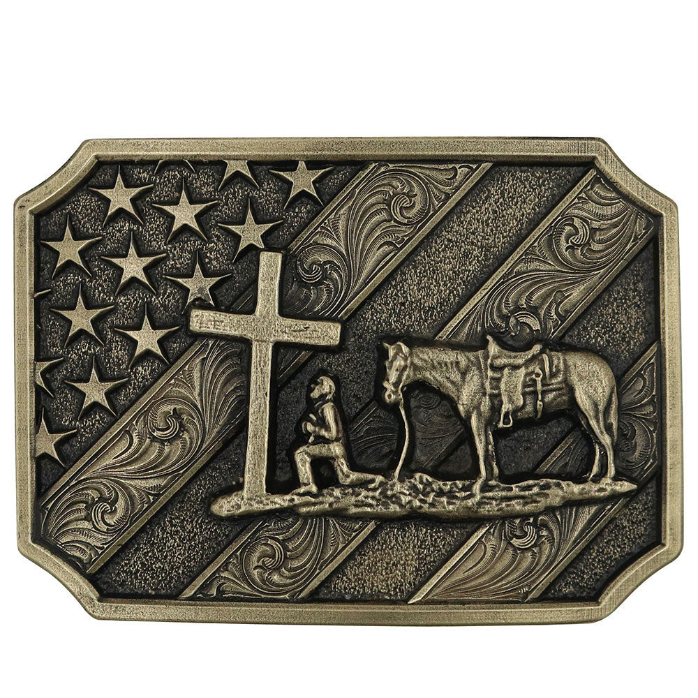 Montana Silversmith Patriot Christian Cowboy Attitude Belt Buckle