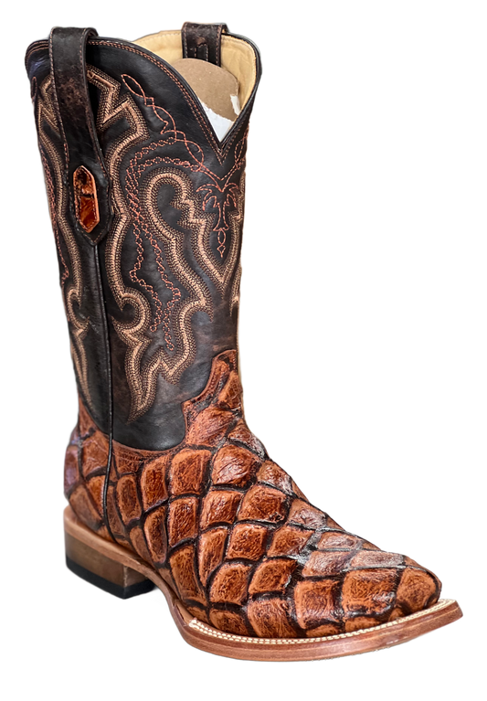 Cowtown Cognac Fish Print Boots