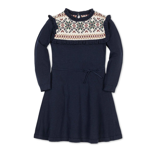 Hope & Henry Girl’s Organic Ruffle Collar Sweater Dress