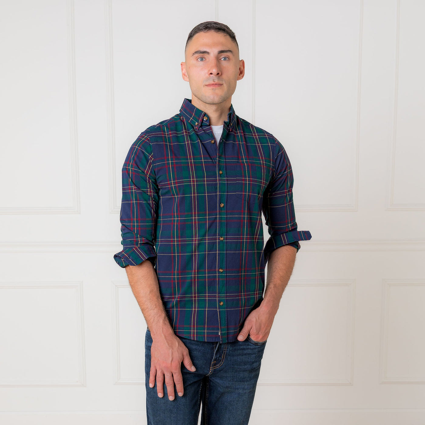 Hope & Henry Men’s Organic Stretch Poplin Shirt