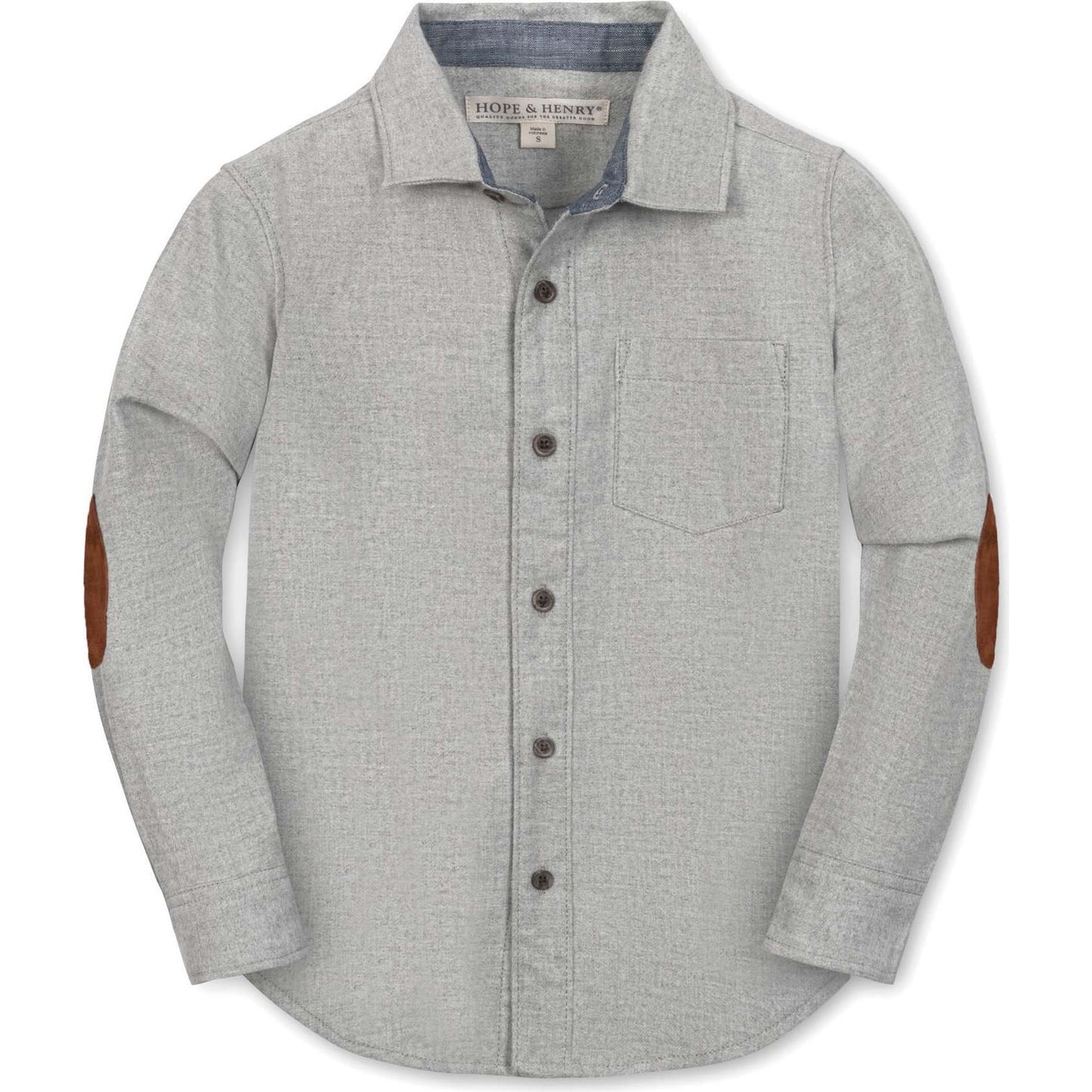 Hope & Henry Boy’s Organic Flannel Shirt with Elbow Patches