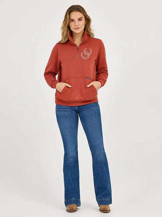 Wrangler Women’s Western Quarter Zip Sweatshirt