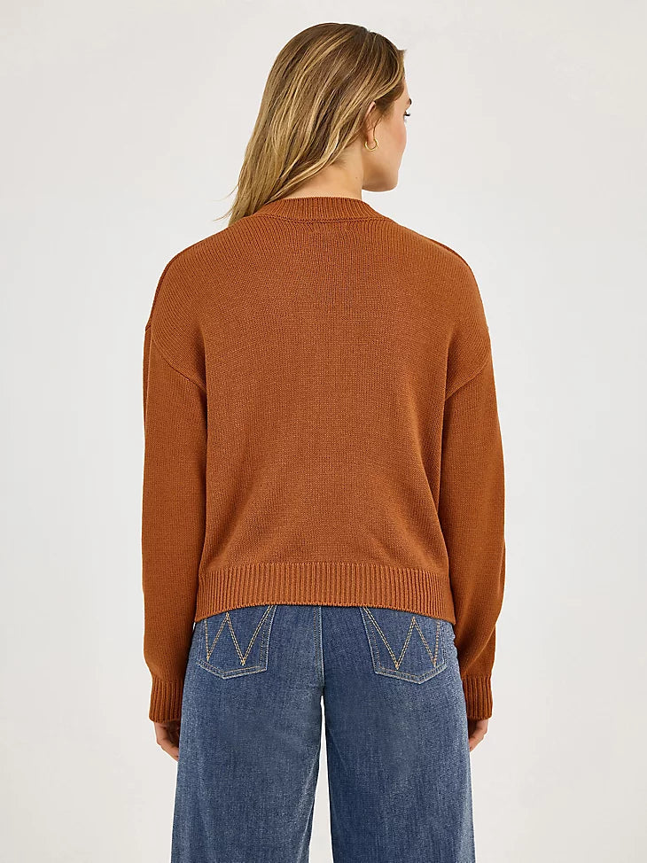 Wrangler Women’s Horse Intarsia Crew Neck Sweater