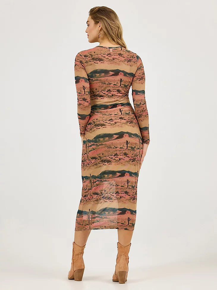 Wrangler Women’s Desert Print Mesh Maxi Dress