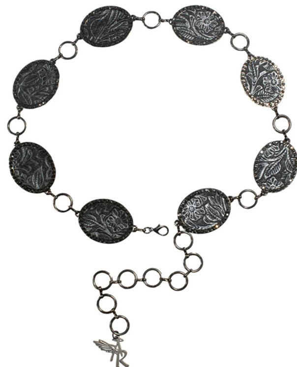 M&F Angel Ranch Black Concho Chain Belt