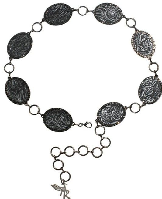 M&F Angel Ranch Black Concho Chain Belt