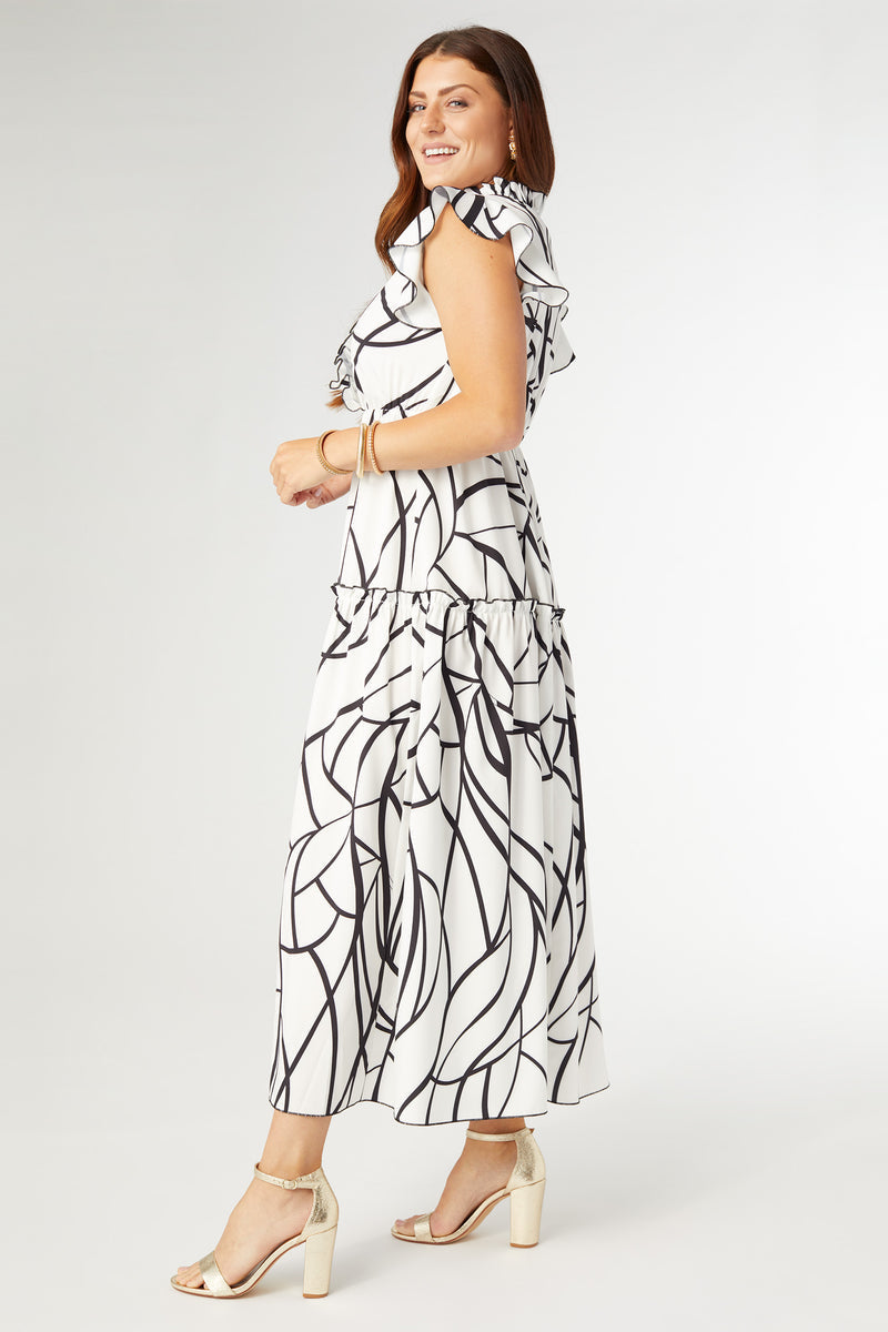 Coco+Carmen Finley Cap Sleeve Ruffle Tiered Maxi Dress