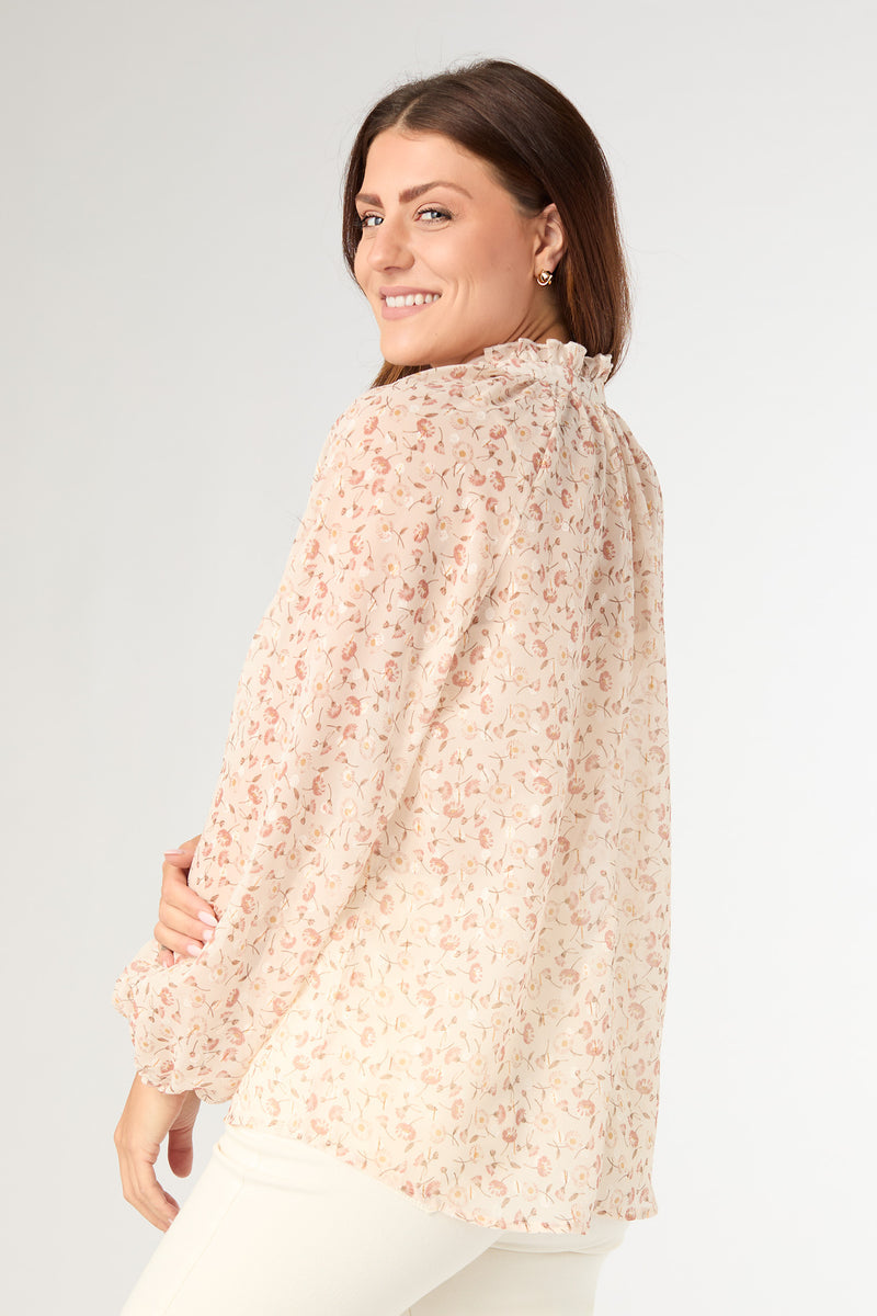 Coco+Carmen Maggie Flowy Chiffon V-Neck Top