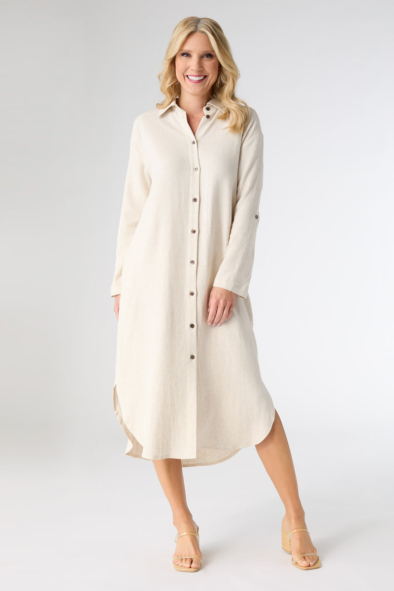 Coco+Carmen Kiera Long Sleeve Dress with Back Button
