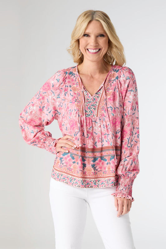Coco+Carmen Heather Bright Floral Print Top
