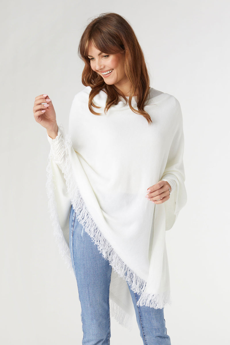 Coco+Carmen Lightweight Poncho with Fringe