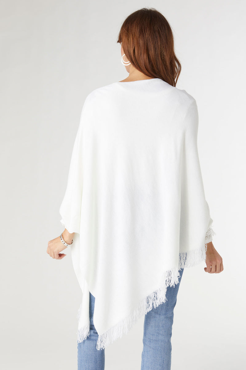 Coco+Carmen Lightweight Poncho with Fringe