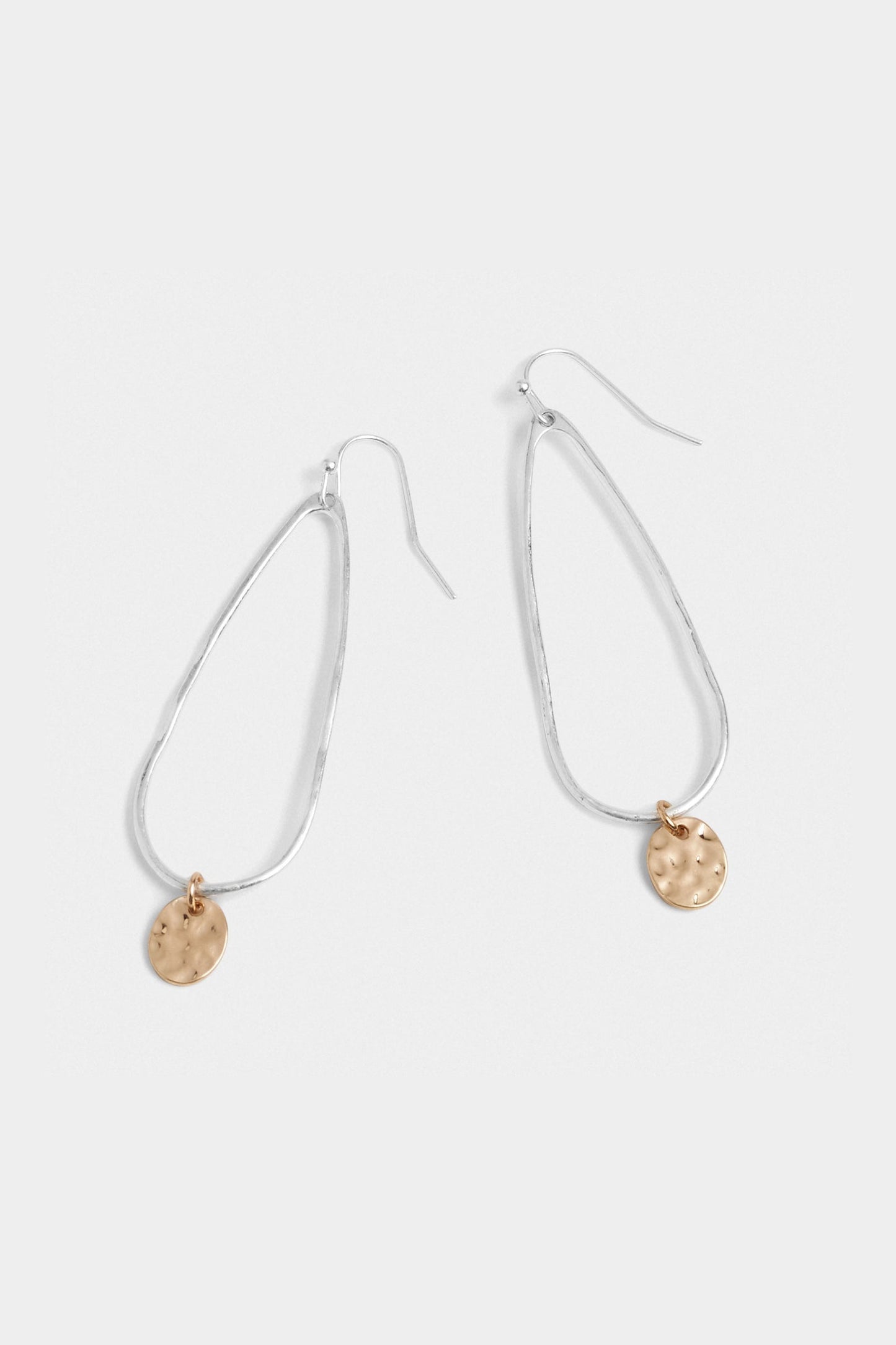 Coco+Carmen Silver Teardrop with Gold Dangle Earrings