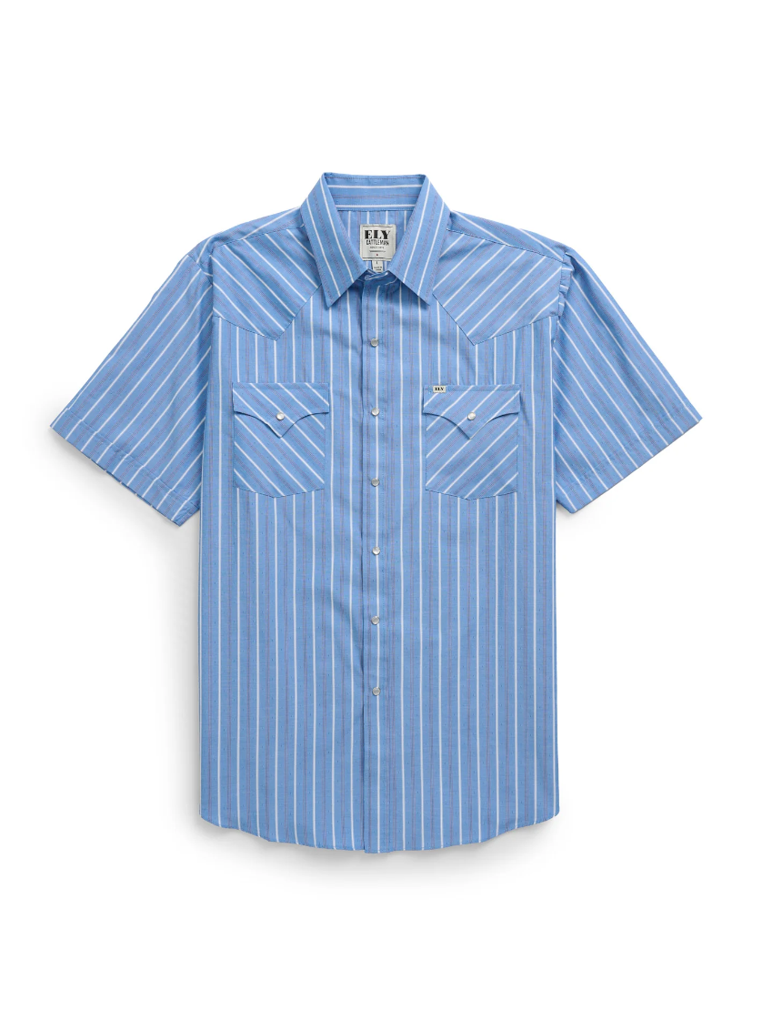 Ely Cattleman Americana Stripe Western Snap Shirt