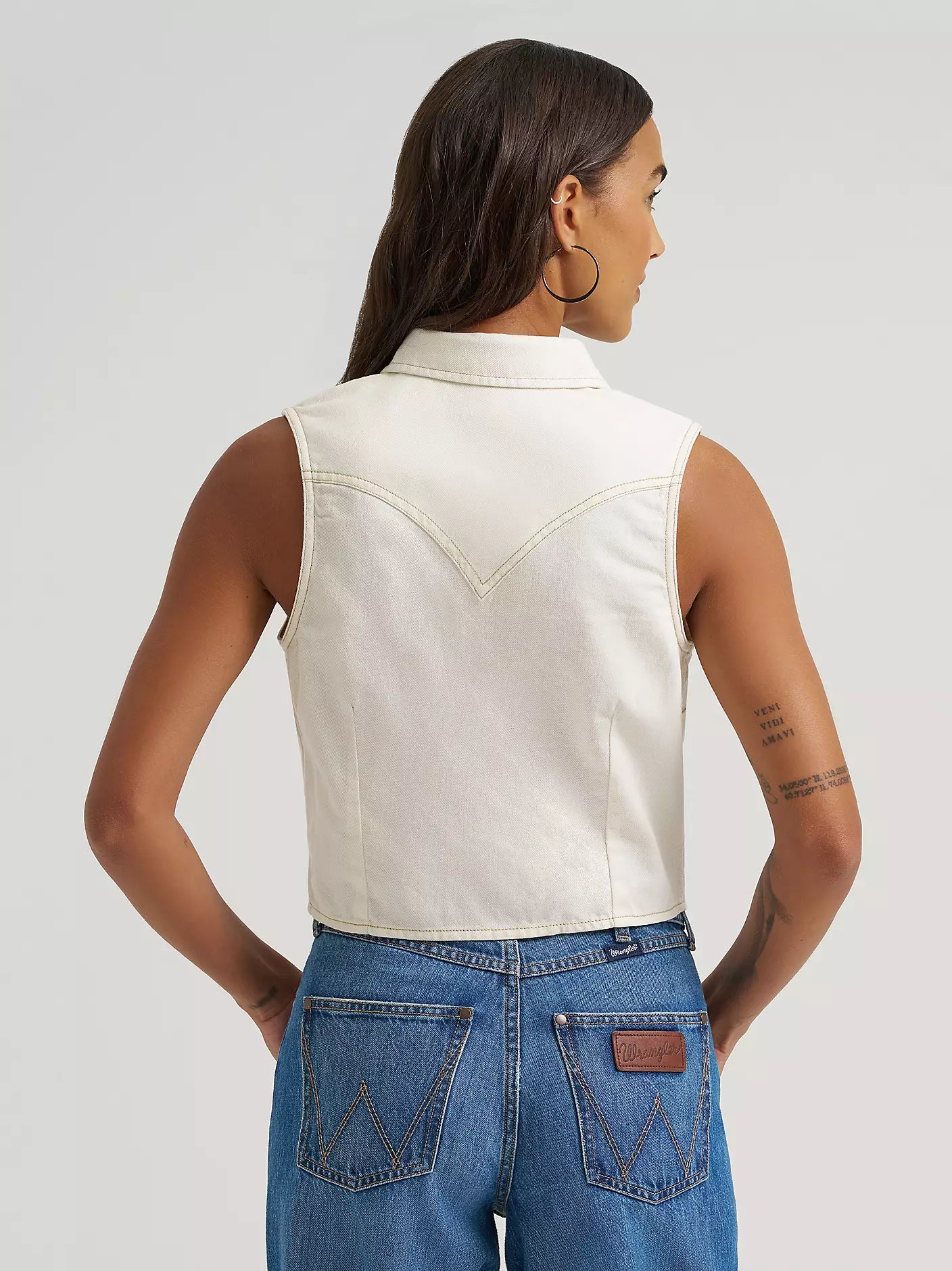 Wrangler Women’s Sleeveless Denim Snap Shirt