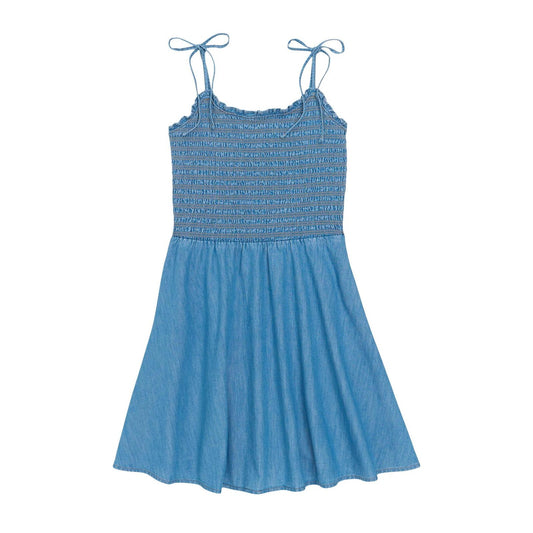 Wrangler Women’s Americana Tie Denim Smocked Dress