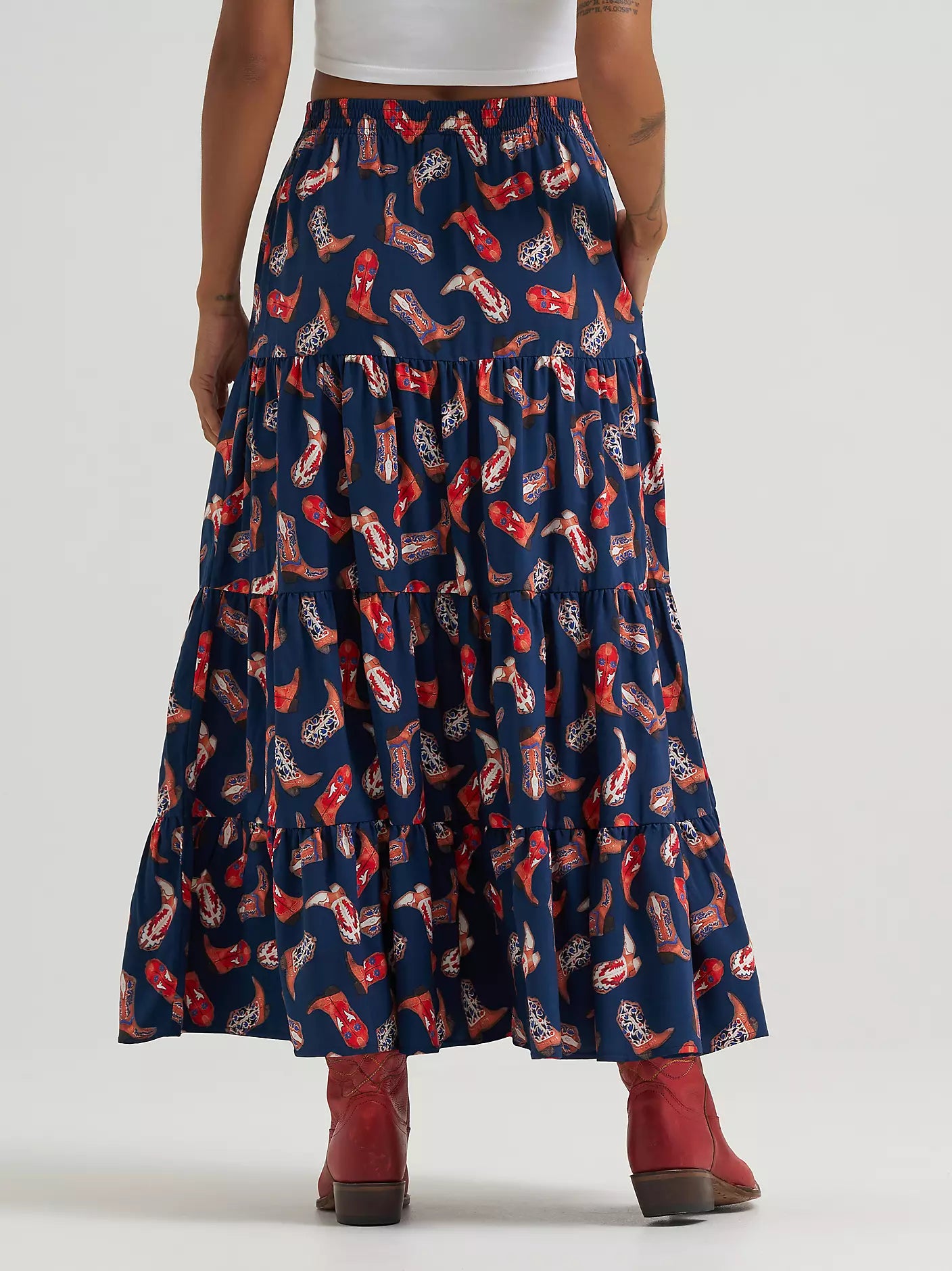 Wrangler Women’s Printed Tiered Maxi Skirt