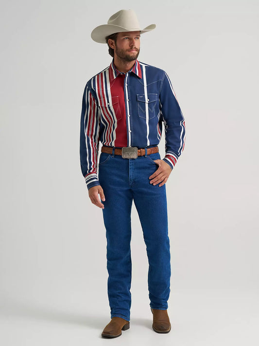 Wrangler Men’s Vintage-Inspired Brushpopper Snap Shirt