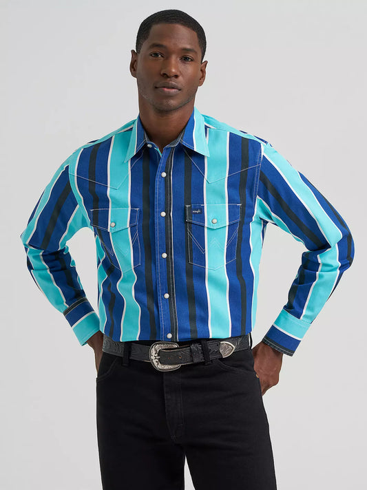 Wrangler Men’s Vintage-Inspired BrushPopper Snap Shirt