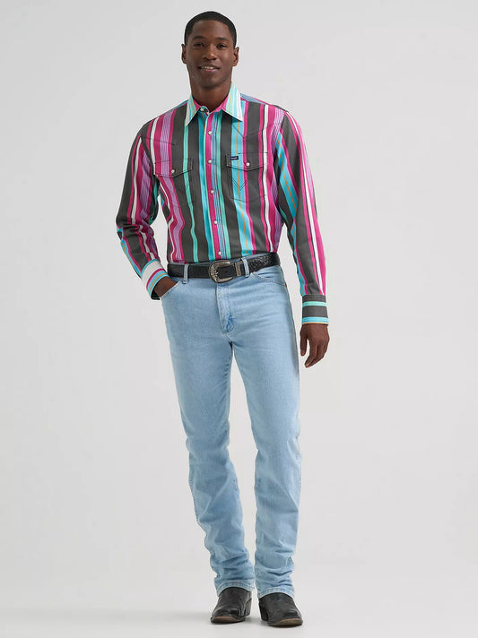 Wrangler Men’s Vintage-Inspired BrushPopper Snap Shirt