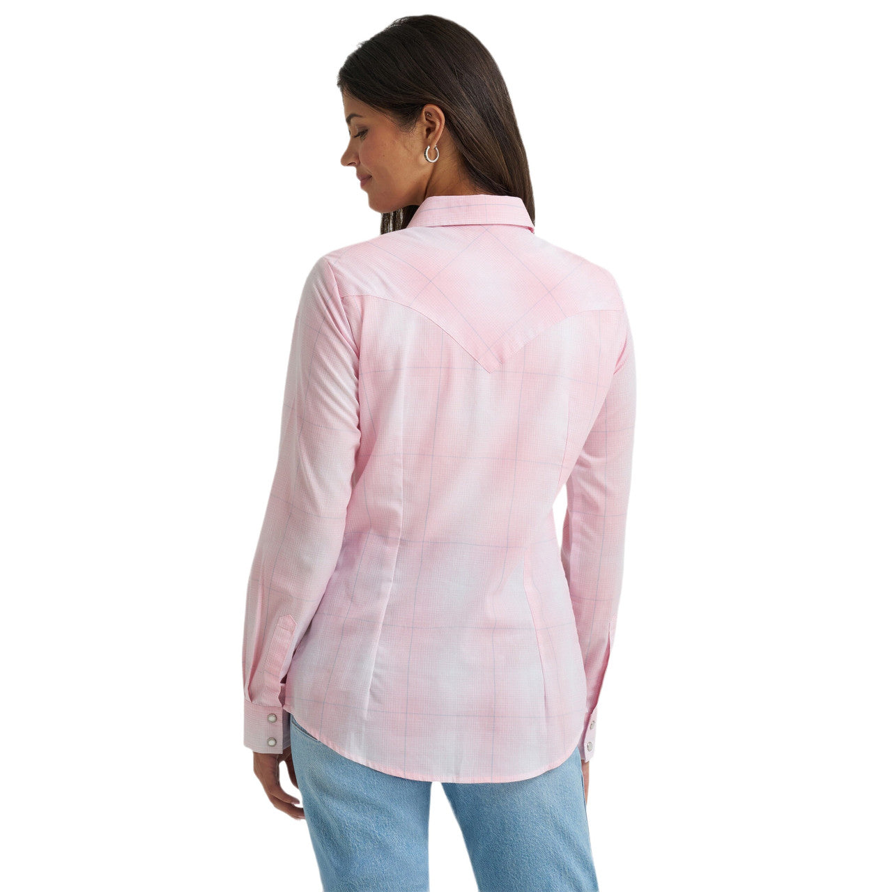 Wrangler Womens Baby Pink Retro Long Sleeve Western Snap Shirt