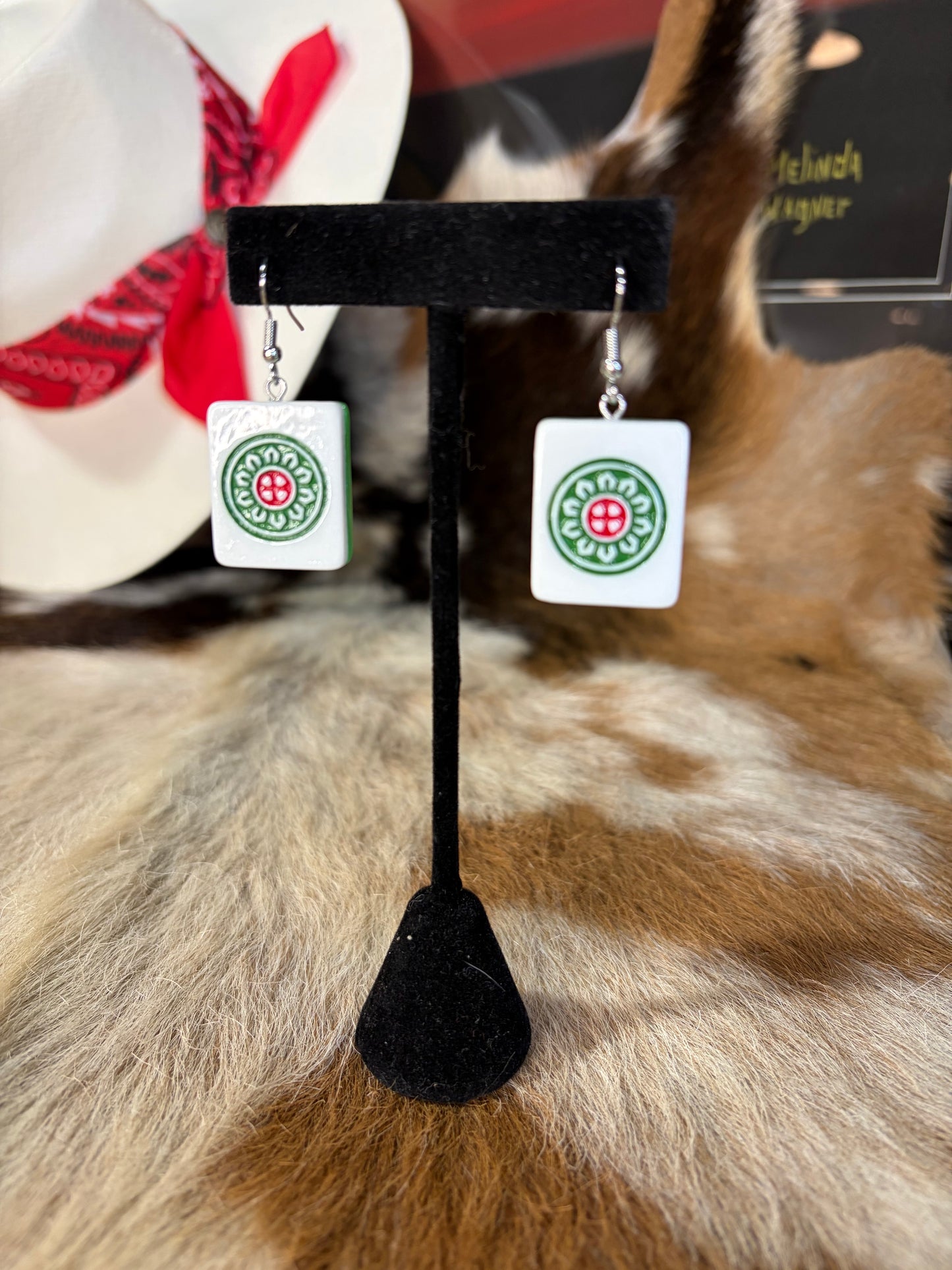 CC Mahjong Tile Earrings