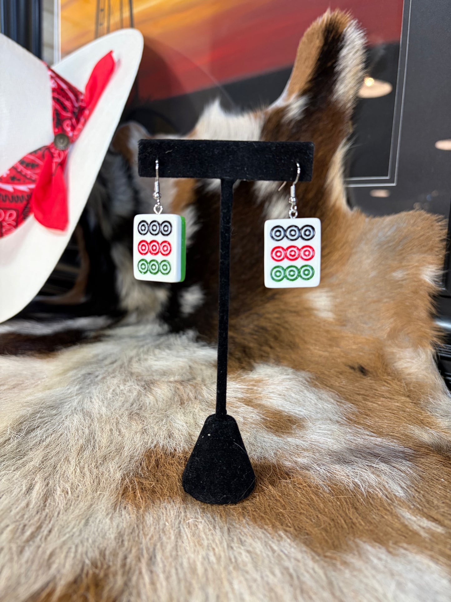 CC Mahjong Tile Earrings