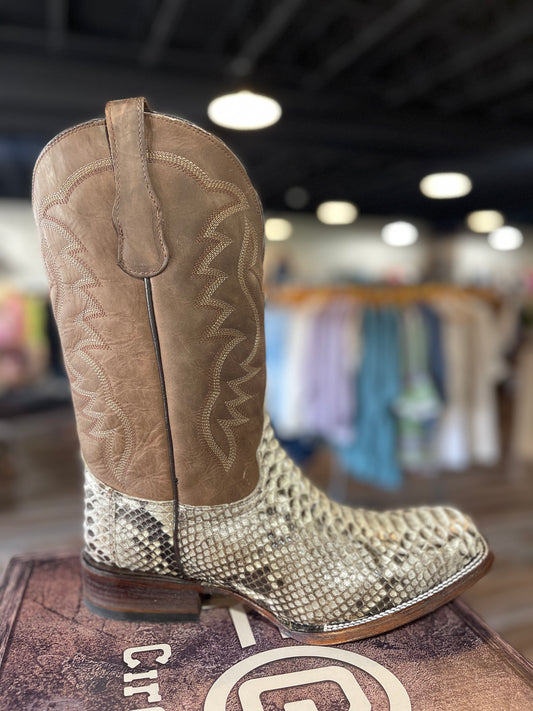 Circle G Corral Mens NAT BRN Python Boots