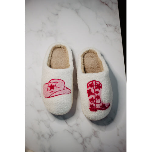 Boot and Cowgirl Hat Slippers