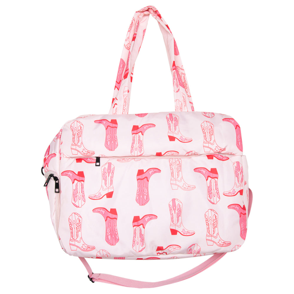 HOWDY Cowgirl Hat Striped Tote Bag