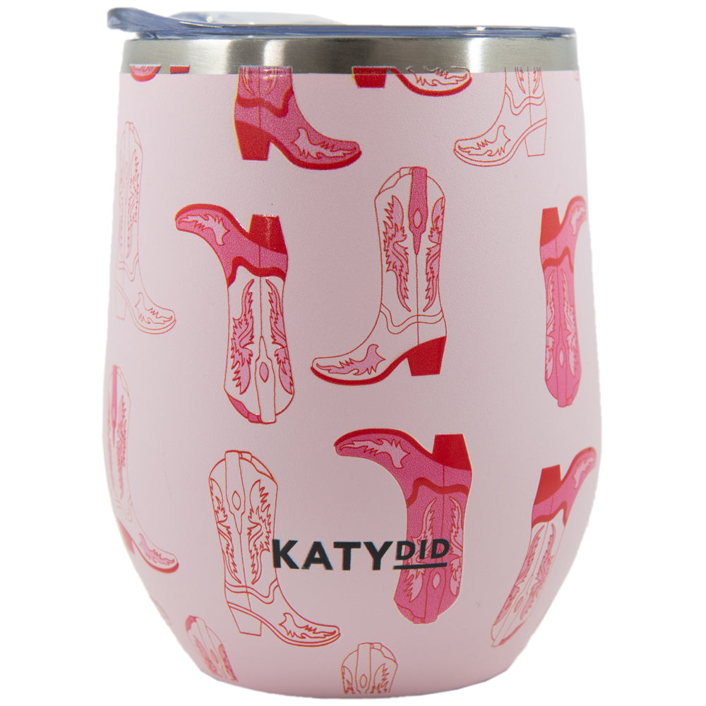 Light Pink Western Boots WINE TUMBLER Cup