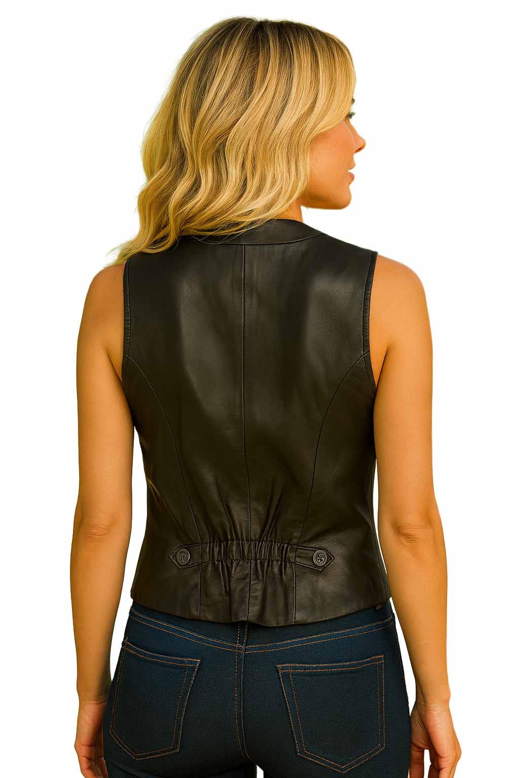 Scully Black Leather Lamb Vest