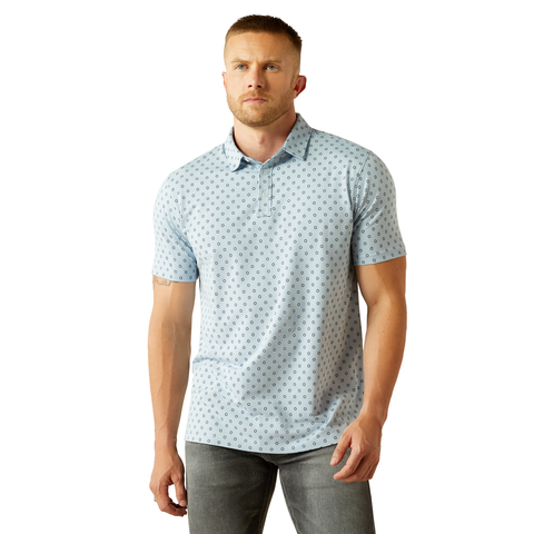 Ariat Mens Retro SS Polo Cashmere Blue