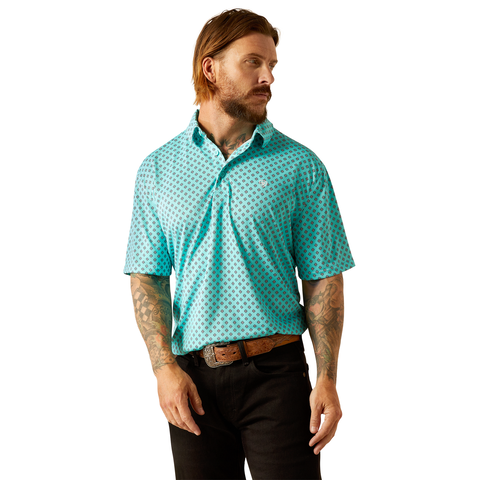 Ariat Mens All Over Print SS Polo Shirt