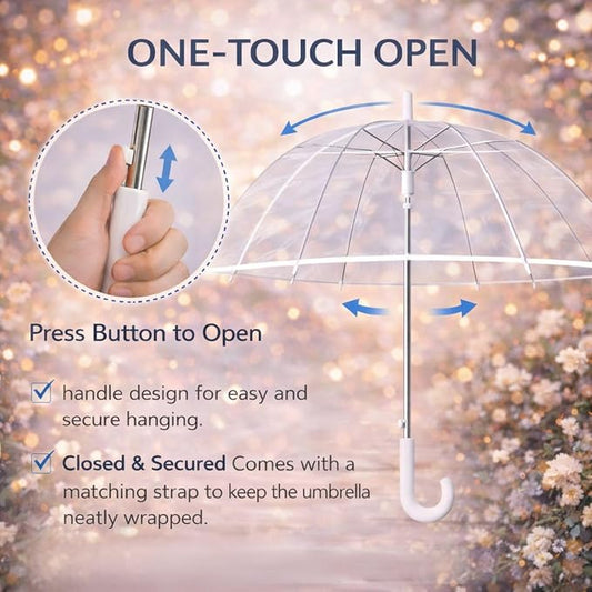 39-Inch Large Clear Umbrella